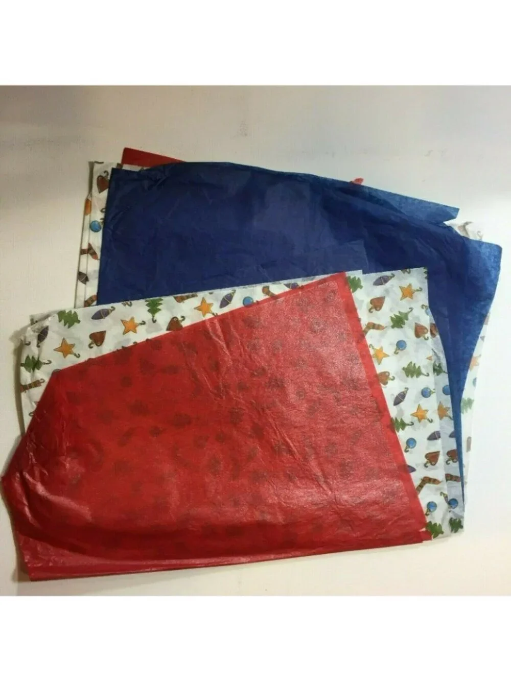 Assorted Christmas-Themed Tissue Paper Lot Festive Designs Wrapping Accessories